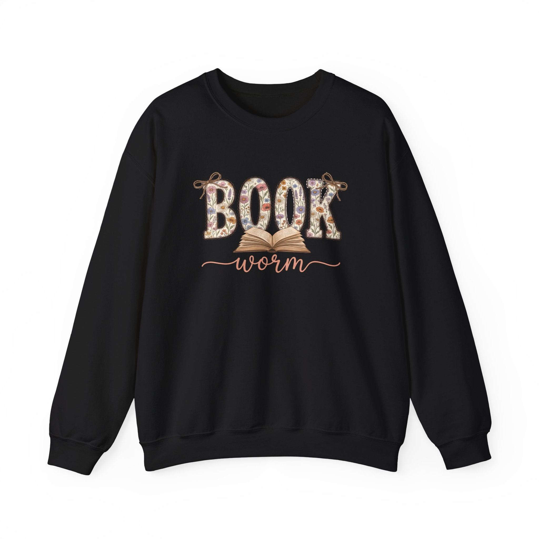 Book Worm Sweatshirt — Floral "Book Worm" Crewneck